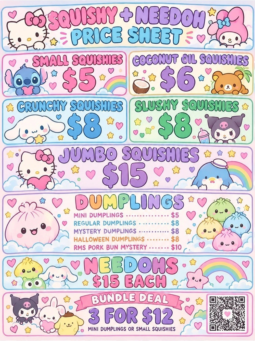 Squishy + Price Sheet Pink & Purple